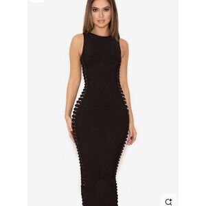 House of CB Martinique Bandage Midi Dress Black Size M